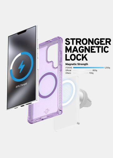 iTSkins for Samsung S25 Ultra - HYBRID R VAPOR with MagSafe Light Purple
