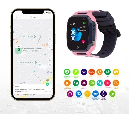 Фото: Смарт годинник AmiGo GO008 MILKY GPS WIFI Pink (GO008 Pink) № 14 | KTC