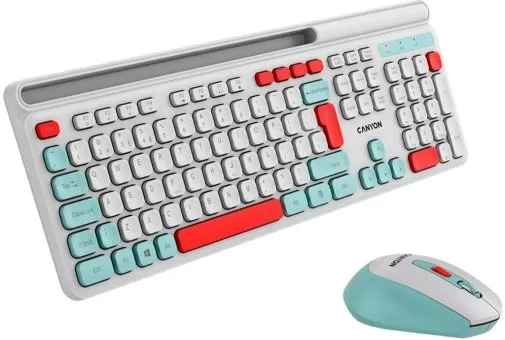 Фото: Комплект клавіатура+миша Canyon HSET-W5 Wireless White (CNS-HSETW5WT) № 9 | KTC