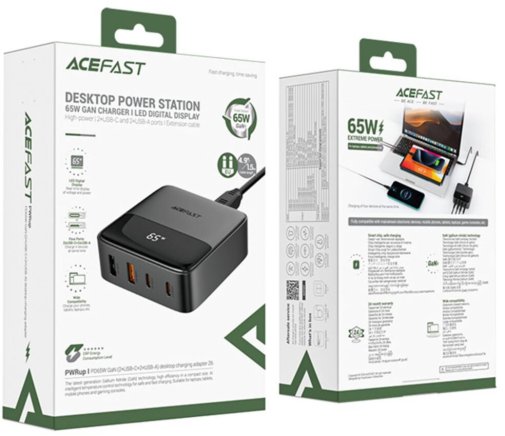 Зарядний пристрій Essager Z6 GaN 65W Black (6974316283324)