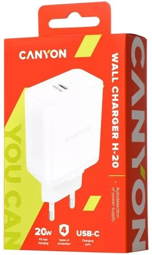Фото: Зарядний пристрій Canyon H-20 20W White (CNE-CHA20W) № 7 | KTC