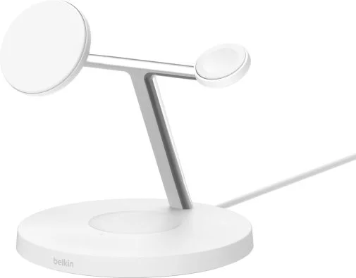 Фото: Бездротова зарядна станція Belkin BoostCharge Pro 3in1 Qi2 15W White (WIZ032KQWH) № 10 | KTC
