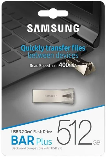 Фото: Флешка USB Samsung BAR Plus 512GB Silver (MUF-512BE3/APC) № 8 | KTC