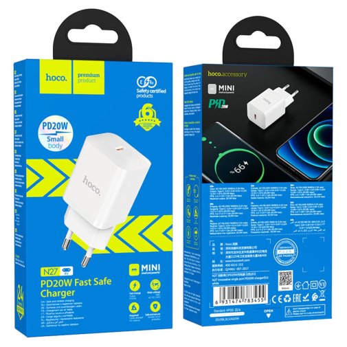 Зарядний пристрій Hoco N27 20W White (6931474783455)
