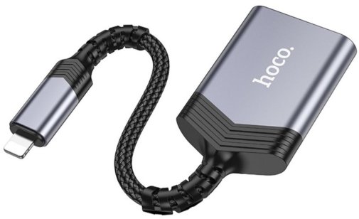 Кардрідер Hoco UA25 2in1 Lightning Metal Gray (6942007608855)
