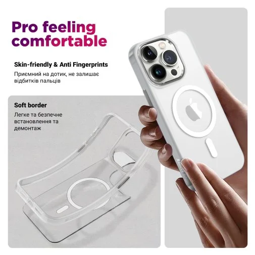 Фото: Чохол ArmorStandart for Samsung S24 - Unit MagSafe Matte Clear Silver (ARM74861) № 9 | KTC