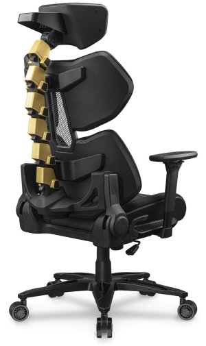 Крісло ігрове Cougar Terminator Elite Gold, PU шкіра, Al основа, Black