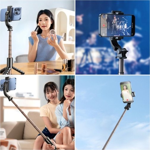 Селфі монопод RTAKO Q10R MINI Clip selfie stick Black (6942063215332)