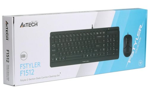 Комплект клавіатура+миша A4tech F1512 Black