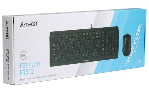 Фото: Комплект клавіатура+миша A4tech F1512 Black № 16 | KTC