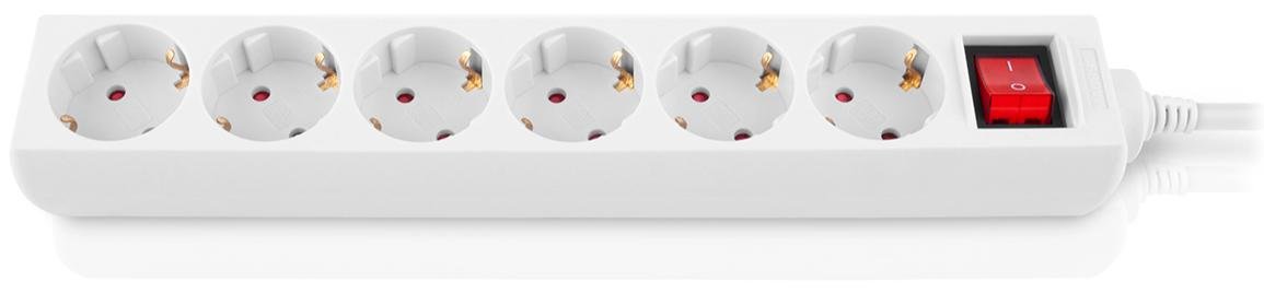 Мережевий фільтр Real-EL RS-6 Protect M 6/1.8m White (EL122300031)