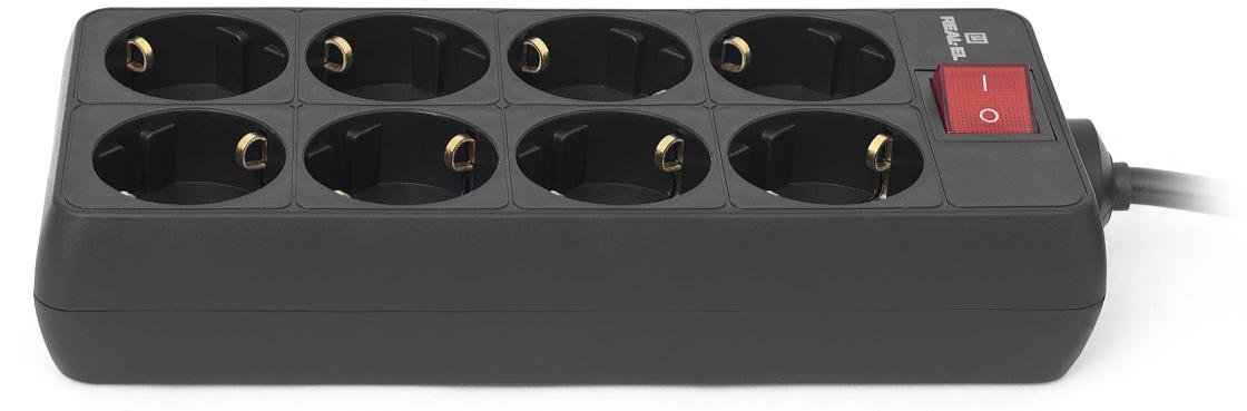 Мережевий фільтр Real-EL RS-8 Protect 8/5m Black (EL122300024)