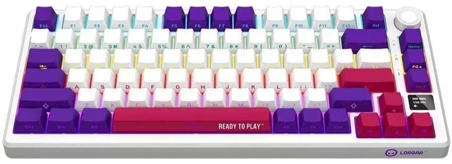 Фото: Клавіатура Lorgar KBP7075W Toxic Purple ENG WL/RT/USB White (LRG-KBP7075W-WH-US) № 11 | KTC