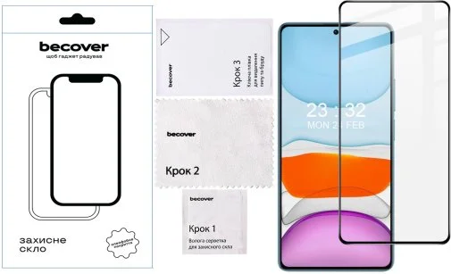Фото: Захисне скло BeCover for Xiaomi Redmi Note 14 4G - Black (713099) № 6 | KTC