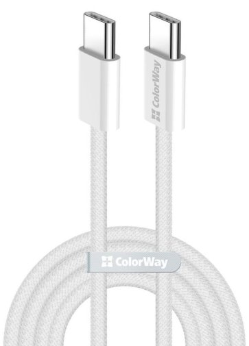 Кабель ColorWay PD 3A 60W Type-C / Type-C 2m Gray (CW-CBPDCC068-GR)