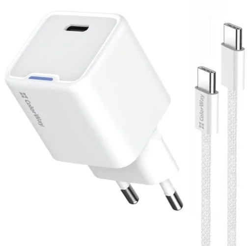 Фото: Зарядний пристрій ColorWay GaN Mini PD 35W White with Type-C / Type-C (CW-CHS056PDC-WT) № 14 | KTC