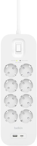 Мережевий фільтр Belkin Connect 1xUSB 1xType-C 8/2m White (SRB003VF2M-V2)