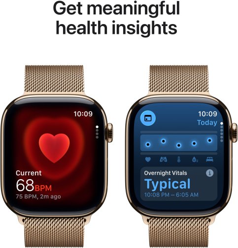 Смарт годинник Apple Watch 11 GPS LTE 42mm - Gold Titanium Case with Gold Milanese Loop (MF8Y4)