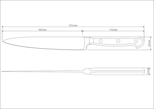 Фото: Ніж кухонний кухарський Tramontina CENTURY 15.2cm Black (24010/106) № 13 | KTC