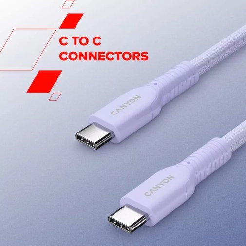 Кабель Canyon OnWire 60CL 60W Type-C / Type-C 1m Black (CND-CCAP60AB10B)