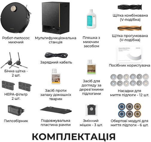 Робот-пилосос Dreame Bot MatriX 10 Ultra Black (RLX95CE-bl)