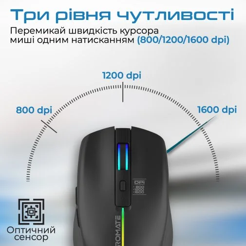 Фото: Миша Promate Kitt Black (6959144062693) № 12 | KTC