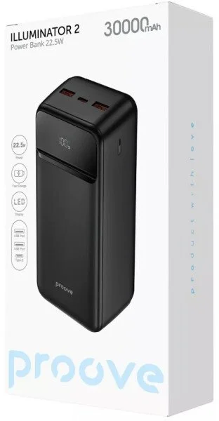 Фото: Батарея універсальна Proove Illuminator 2 30000mAh 22.5W Black (PBIP30212201) № 4 | KTC