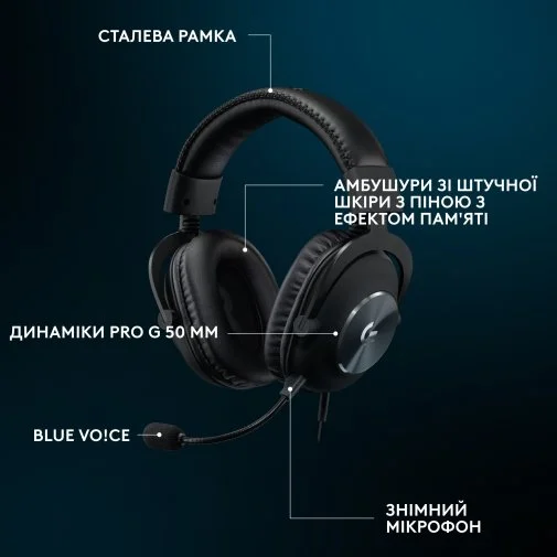 Фото: Гарнітура Logitech G Pro X SE Black (981-001470) № 17 | KTC