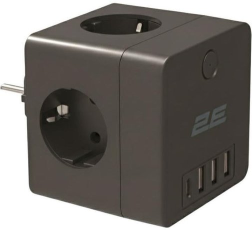 Мережевий фільтр 2E AD431BK 3 4xUSB Black (2E-AD431BK)