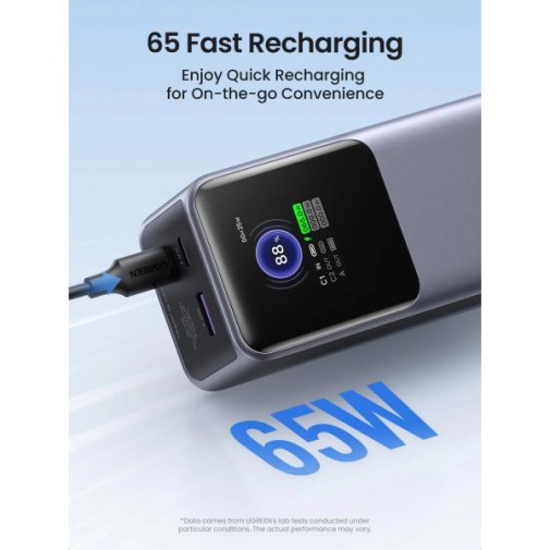 Батарея універсальна UGREEN PB722 25000mAh 200W Gray (35525B)