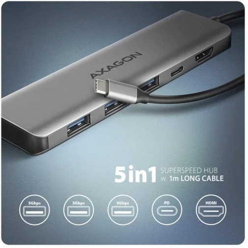 Фото: USB-хаб Axagon HMC-5H Grey № 11 | KTC