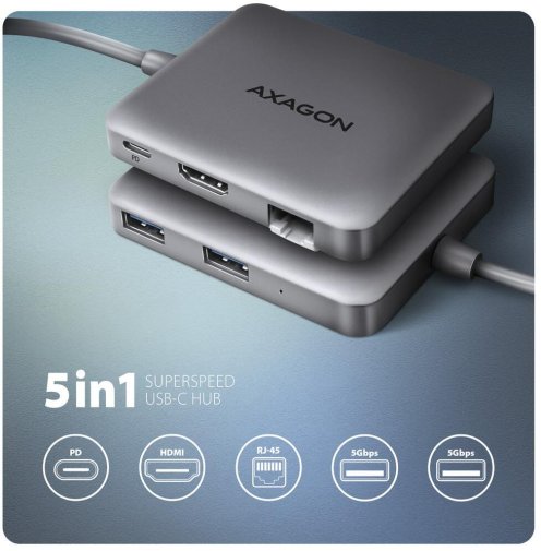 USB-хаб Axagon HMC-5HL Grey