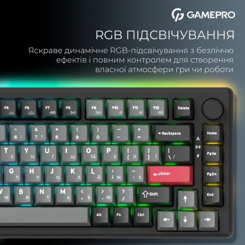Клавіатура, GamePro Asgard Yord MK266BK WL/BT/USB, Black ( Gaming )