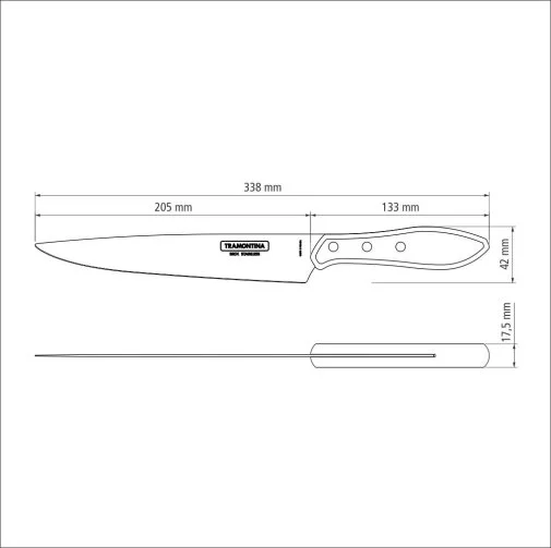 Фото: Ніж кухонний для м'яса Tramontina Barbecue POLYWOOD 20.3cm Brown (21190/178) № 10 | KTC