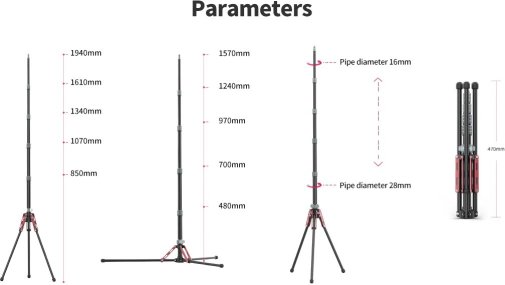 Штатив Ulanzi MT-49 Full carbon fiber Multifunctional portable light tripod (2784)