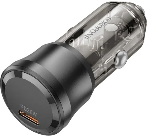 Фото: Автомобільний зарядний пристрій BOROFONE BZ24 Clever 20W Transparent Black (6941991106934) № 11 | KTC