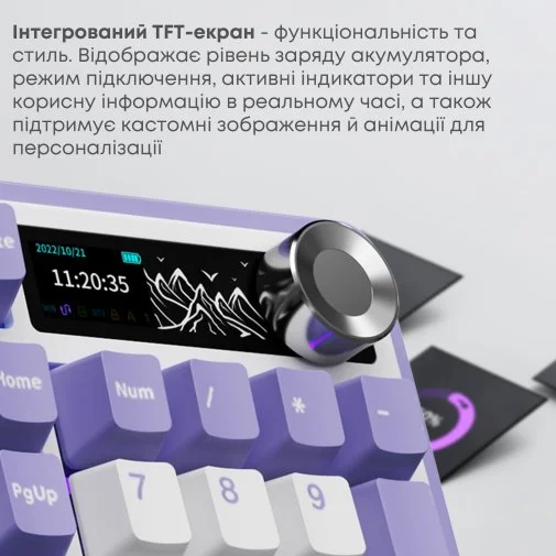 Фото: Клавіатура Ajazz AK980 V2 Gift Switch V2 WL/BT/USB Purple/White/Blue (AK980-V2-G-PWB) № 26 | KTC