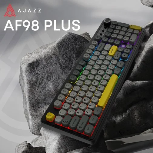 Фото: Клавіатура Ajazz AF98 Plus USB/WL/BT Black/Gray/Yellow (AF98-PLUS-BGY) № 21 | KTC
