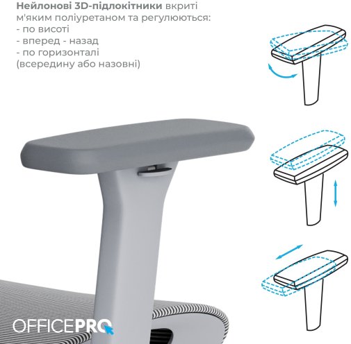 Крісло OfficePro Wave OC670 Gray (OC670-G-G-G)