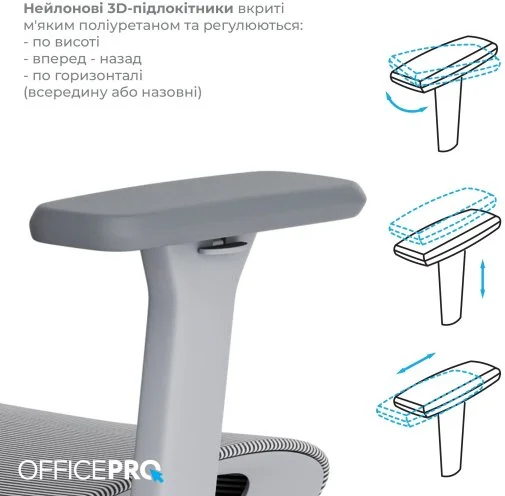 Фото: Крісло OfficePro Wave OC670 Gray (OC670-G-G-G) № 32 | KTC