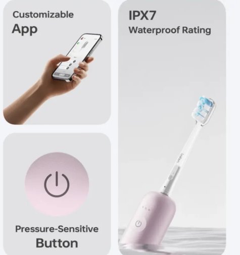 Електрична зубна щітка Laifen Wave Pink Alum (1TB91-A-EU-PK-001)