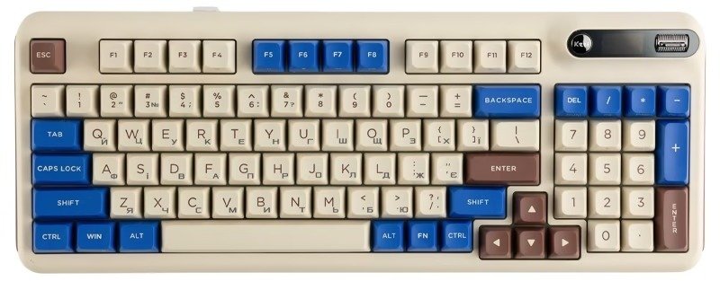 Клавіатура KZZI K98 Rainbow Switch ENG/UKR WL/BT/USB Latte (6977534870437)