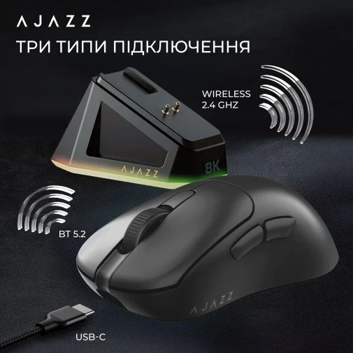 Фото: Миша Ajazz AJ179 Pro WL/BT/USB Black (AJ179-PRO-B) № 21 | KTC