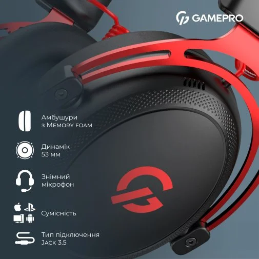 Фото: Гарнітура GamePro Asgard Skald Origin Black/Red (HS850BR) № 28 | KTC