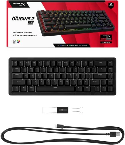 Фото: Клавіатура HyperX Origins 2 65 HX Red ENG/UKR USB Black (B4QS3AA) № 25 | KTC