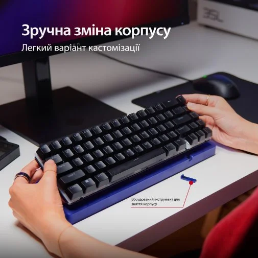 Фото: Клавіатура HyperX Origins 2 65 HX Red ENG/UKR USB Black (B4QS3AA) № 35 | KTC