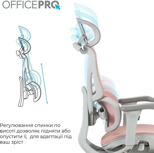Фото: Крісло OfficePro Elite OC950GLP Gray/Light Pink № 32 | KTC