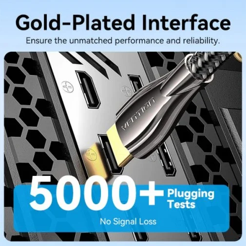 Фото: Кабель Vention Zinc Alloy Type 4K v2.0 HDMI / HDMI 8m Black (ALMBK) № 20 | KTC