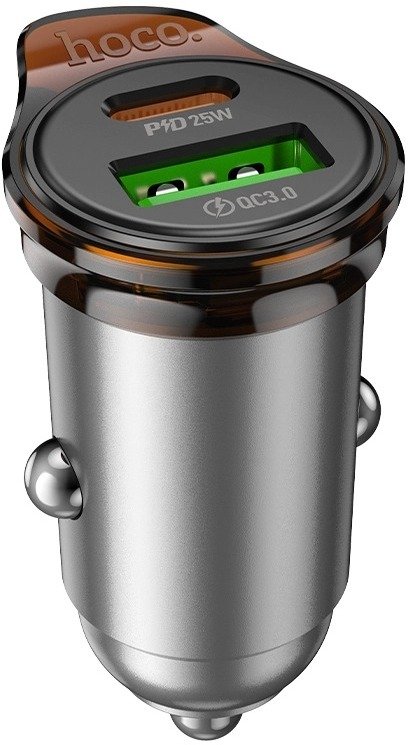 Автомобільний зарядний пристрій Hoco NZ16A Rigorous 43W Metal Gray (6942007644747)