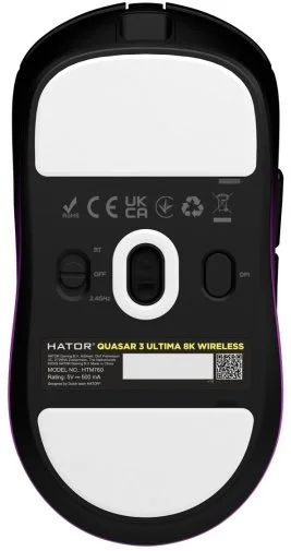 Фото: Миша Hator Quasar 3 Ultima 8K Wireless/BT Black/Violet (HTM760) № 11 | KTC